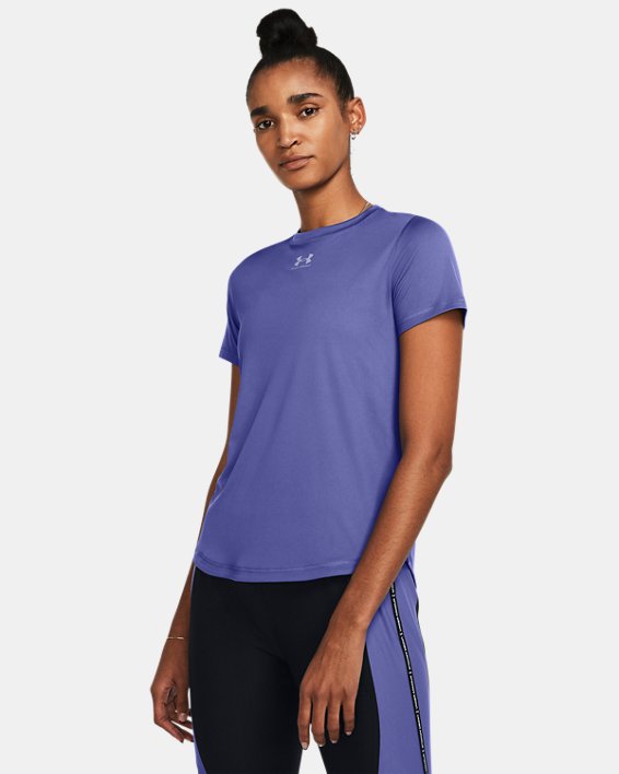 女士UA Challenger Pro訓練短袖T恤 in Purple image number 0